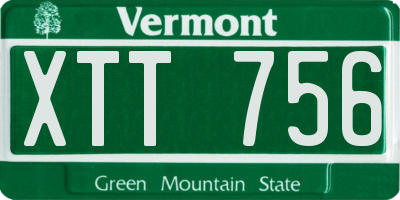 VT license plate XTT756