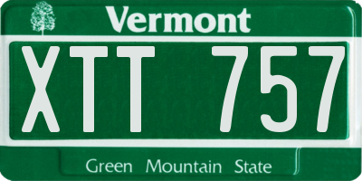 VT license plate XTT757