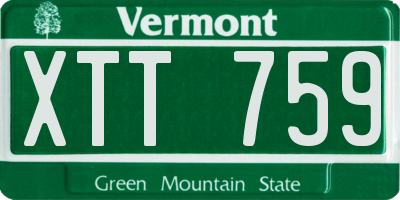 VT license plate XTT759