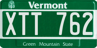VT license plate XTT762