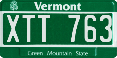 VT license plate XTT763