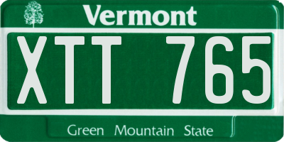VT license plate XTT765
