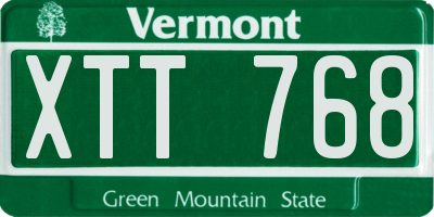 VT license plate XTT768