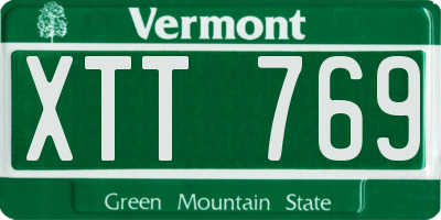 VT license plate XTT769