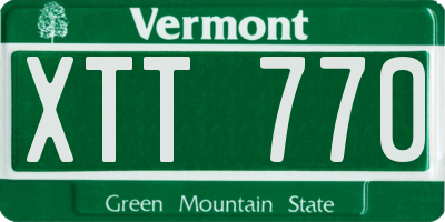 VT license plate XTT770