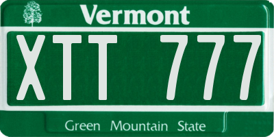 VT license plate XTT777