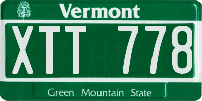 VT license plate XTT778