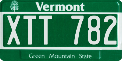 VT license plate XTT782