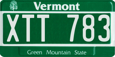 VT license plate XTT783