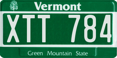 VT license plate XTT784