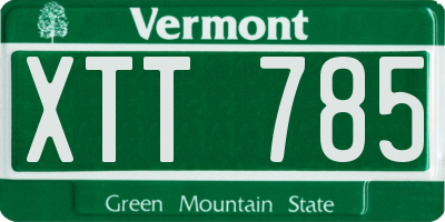 VT license plate XTT785