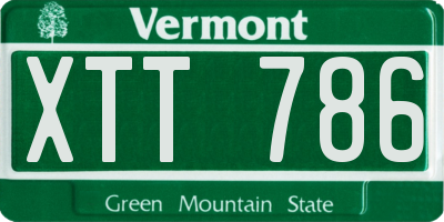 VT license plate XTT786
