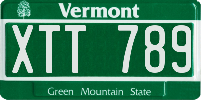 VT license plate XTT789