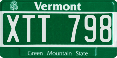 VT license plate XTT798