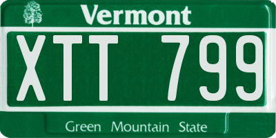 VT license plate XTT799