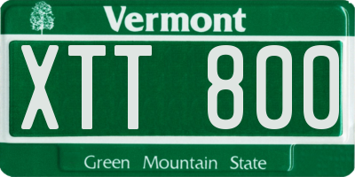 VT license plate XTT800