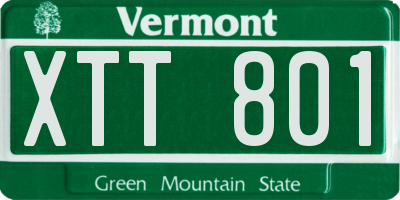 VT license plate XTT801