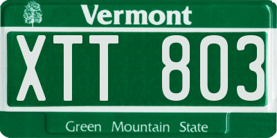 VT license plate XTT803