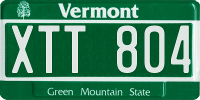 VT license plate XTT804