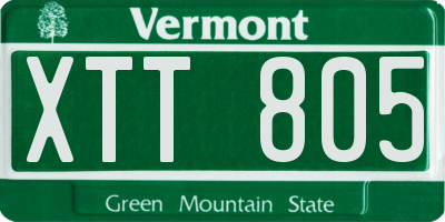 VT license plate XTT805