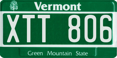 VT license plate XTT806