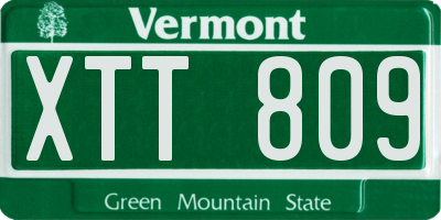 VT license plate XTT809