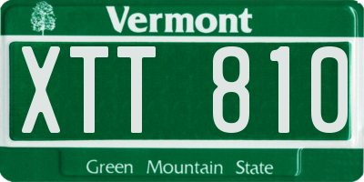 VT license plate XTT810