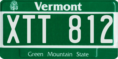 VT license plate XTT812