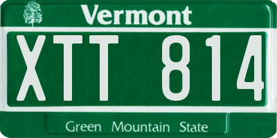 VT license plate XTT814