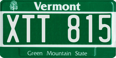VT license plate XTT815
