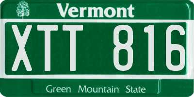 VT license plate XTT816