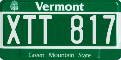 VT license plate XTT817
