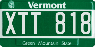 VT license plate XTT818