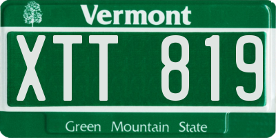 VT license plate XTT819