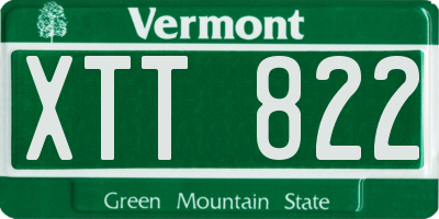 VT license plate XTT822