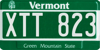 VT license plate XTT823