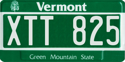 VT license plate XTT825