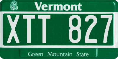 VT license plate XTT827