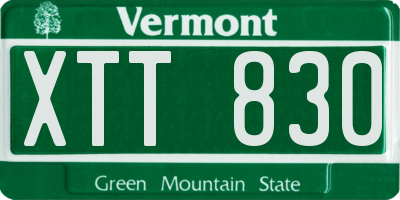VT license plate XTT830