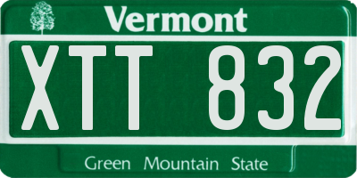 VT license plate XTT832
