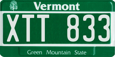 VT license plate XTT833