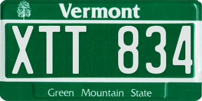 VT license plate XTT834
