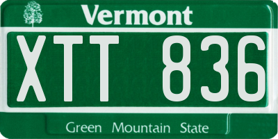 VT license plate XTT836