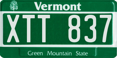VT license plate XTT837