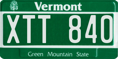 VT license plate XTT840