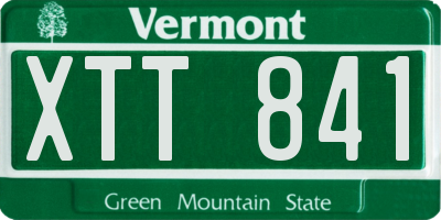 VT license plate XTT841