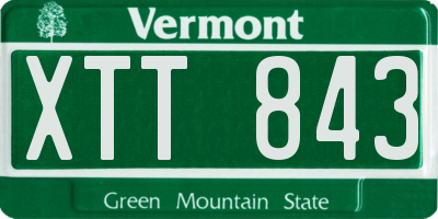VT license plate XTT843