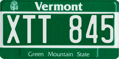 VT license plate XTT845