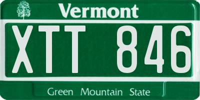 VT license plate XTT846