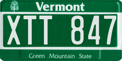 VT license plate XTT847